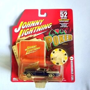 2005 Series 2 Johnny Lightning " Poker" #1 Blue 1957 Studebaker Car 1:64 Diecast